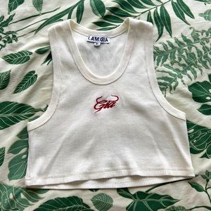 Iamgia Cropped White Tank